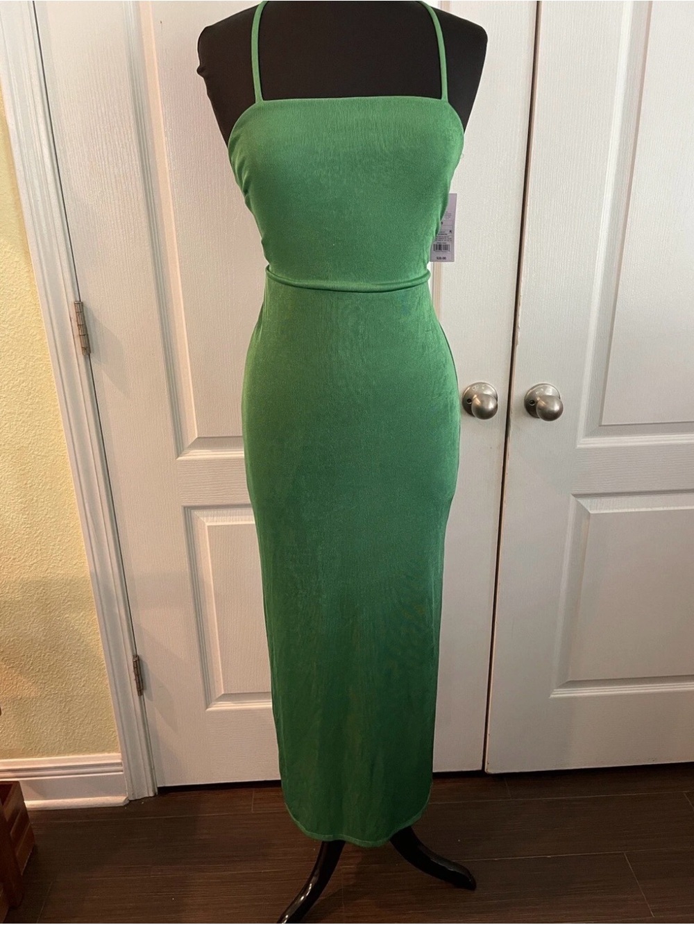 EUC Wild Fable Women's Green Sleeveless Lace-Up Elastic Back Dress // S - Picture 5 of 10